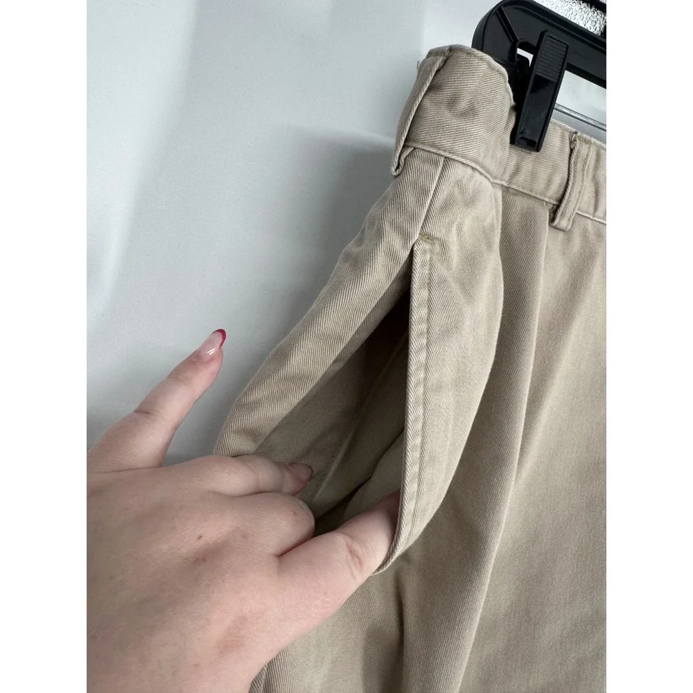 Polo Ralph Lauren Andrew Pants Mens Size 36x32 Khaki Vintage Baggy Pleated Chino